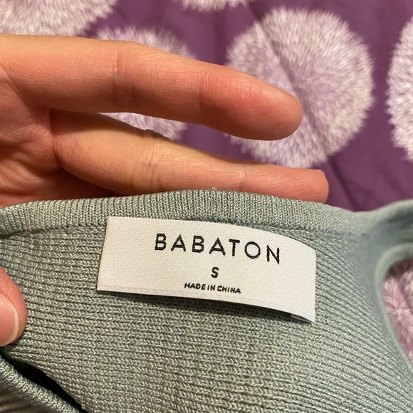 Aritzia Babaton Sculpt Knit One Shoulder Top in DUSKY GREEN (no longer sold) - Picture 4 of 7